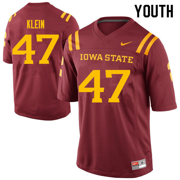 Youth #47 A.J. Klein Iowa State Cyclones College Football Jerseys Sale-Cardinal